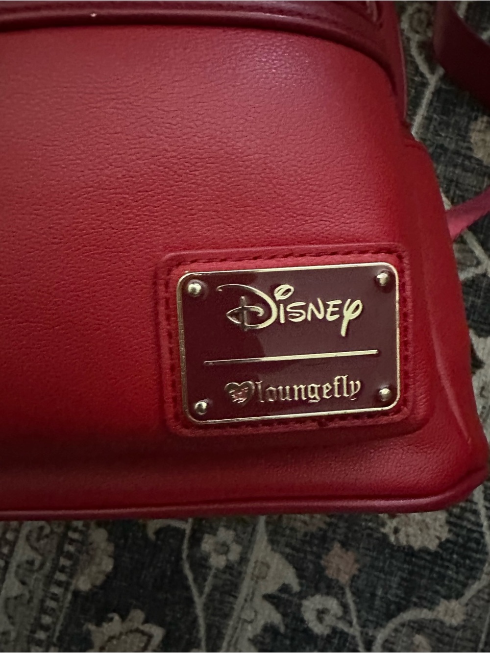 Disney loungefly Red Minnie Bow Mini Backpack with Gold Hardware - Picture 2 of 10